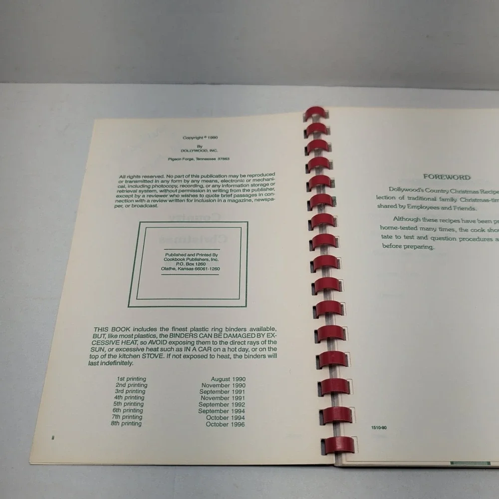 Dollywood Country Christmas Recipes Dolly Parton Cookbook 1996